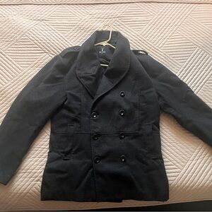 Men’s brand new charcoal colored pea coat